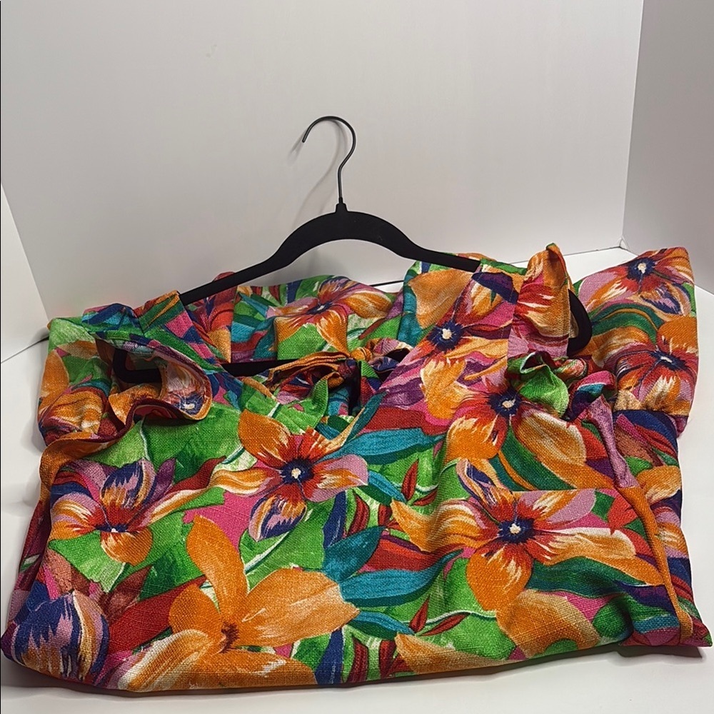Cocomo Vibrant Floral Women's Dress - Orange, Green, Purple - Picture 10 of 10